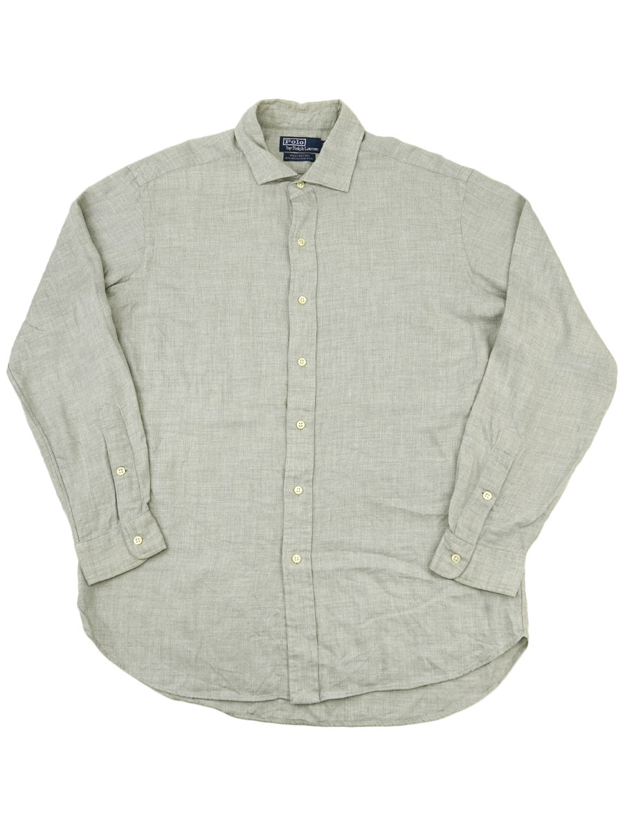 ラルフローレン ''WESTERTON'' ウール混 レーヨンシャツ 表記(L)