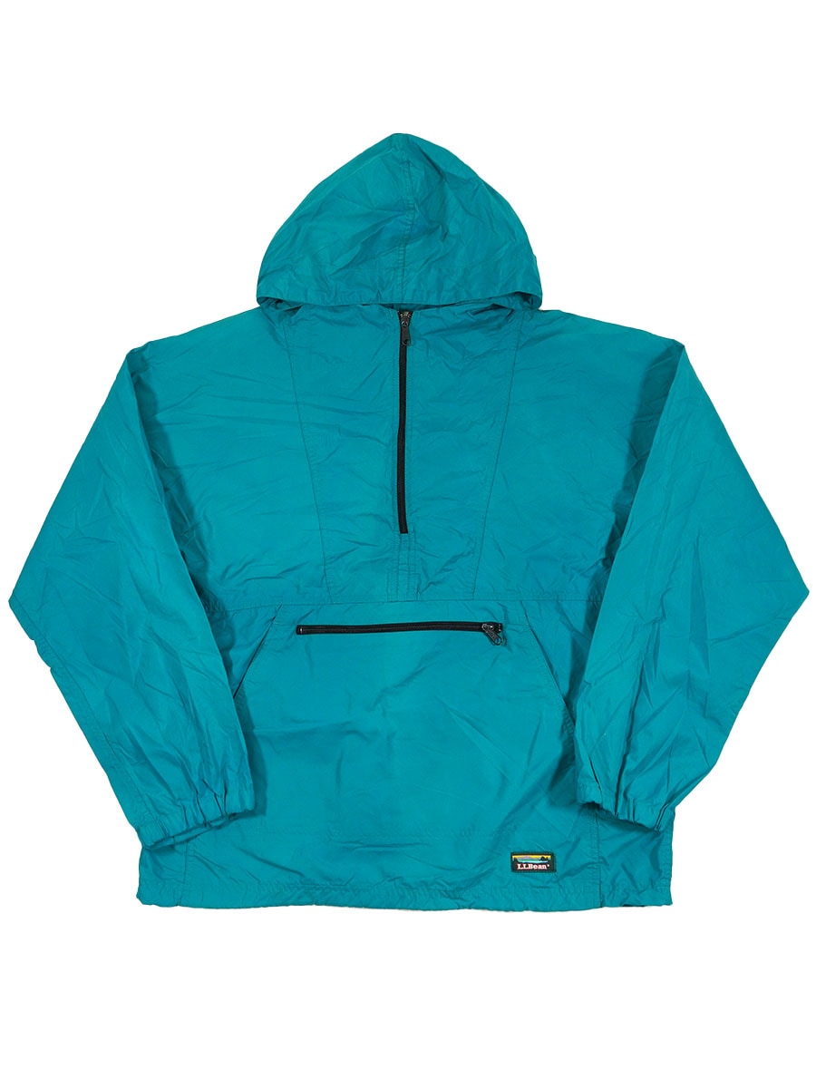 80's L.L.Bean ナイロンアノラックパーカ エメラルドグリーン 表記（L)