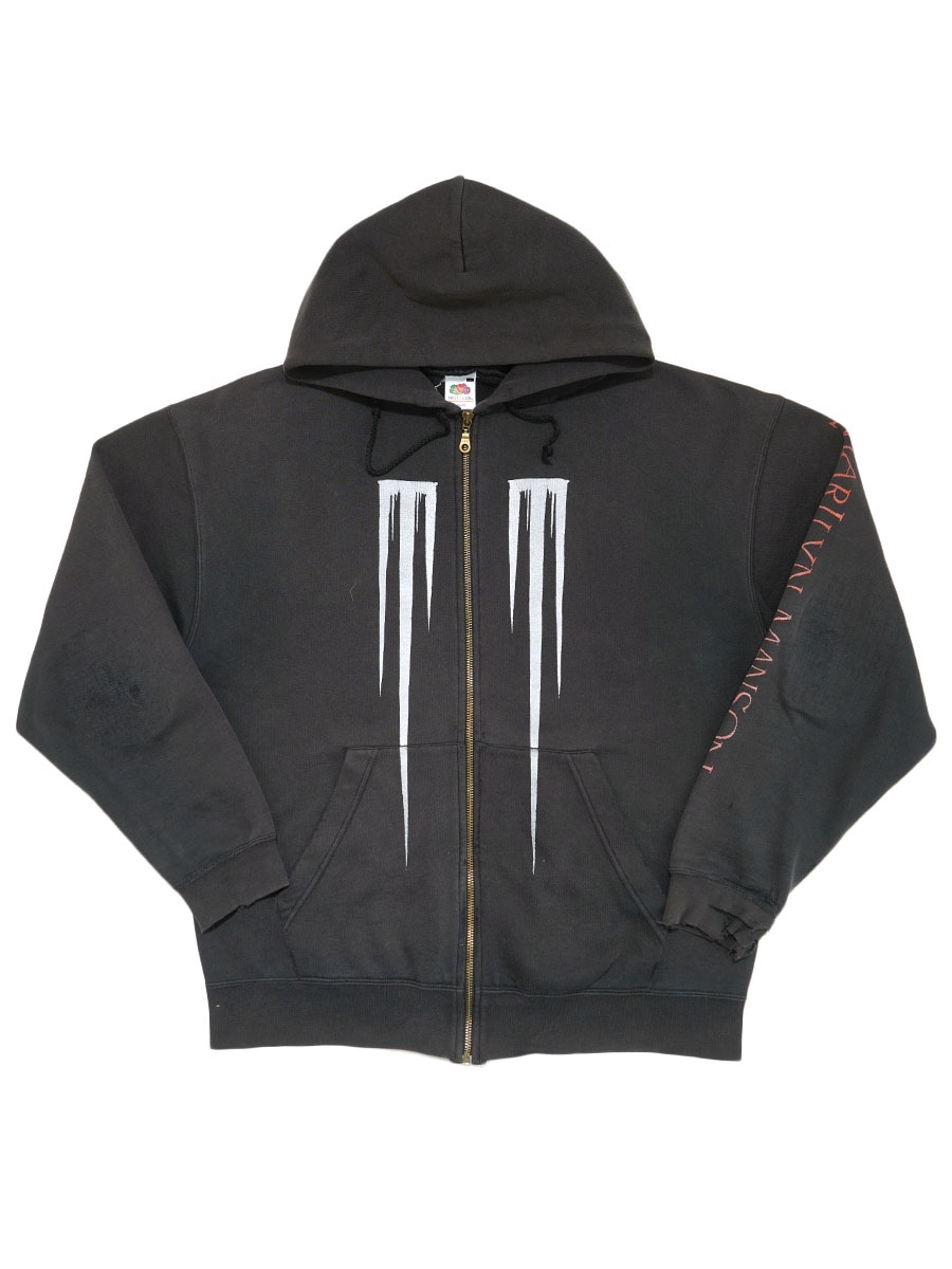 00's FRUIT OF THE LOOM ''Eat Me, Drink Me'' 両面袖プリント フルジップスウェットパーカ 表記(L)