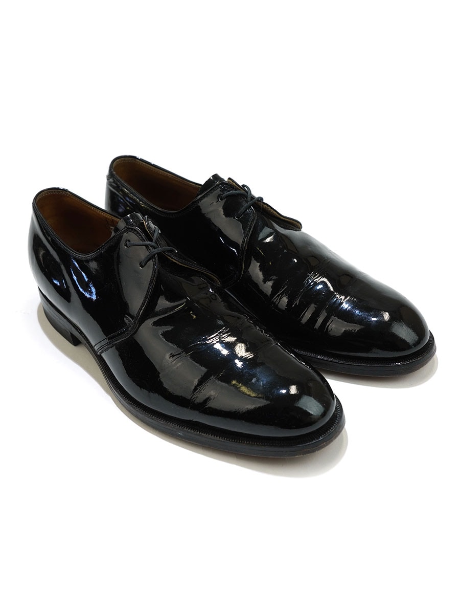 70's～ Lee Kee プレーントゥ エナメルシューズ ブラック 実寸(9位