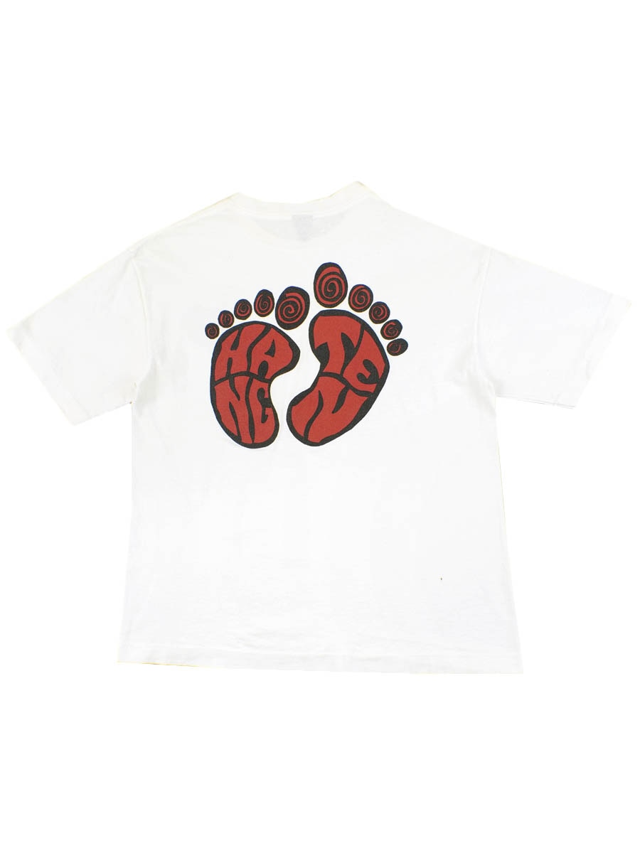 80's～ HANG TEN ロゴ 両面プリントTシャツ 表記(XL)