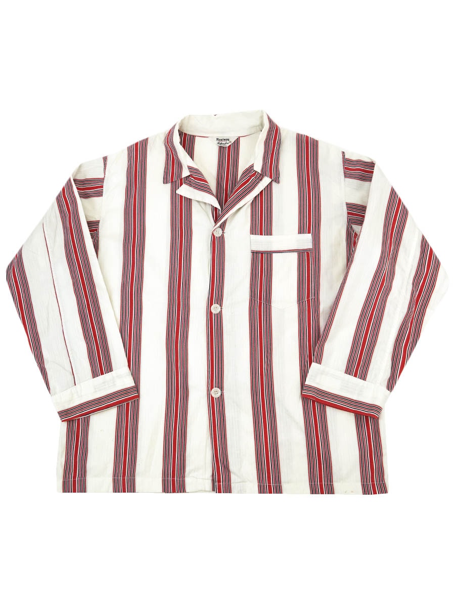 50's PLEETWAY ランダムストライプ パジャマシャツ 実寸(L位
