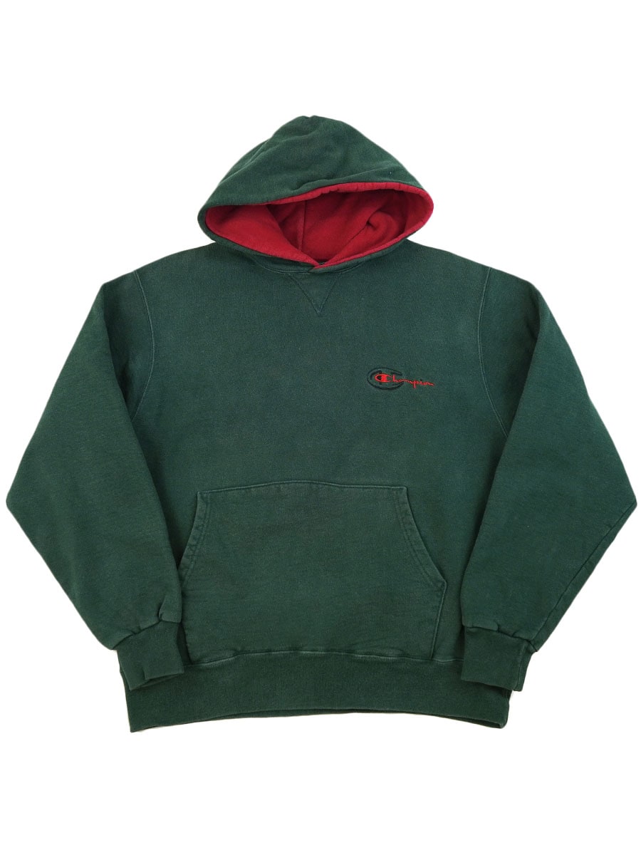 90's チャンピオン 前V 2トーン スウェットパーカ 胸ロゴ 表記(L) USA製