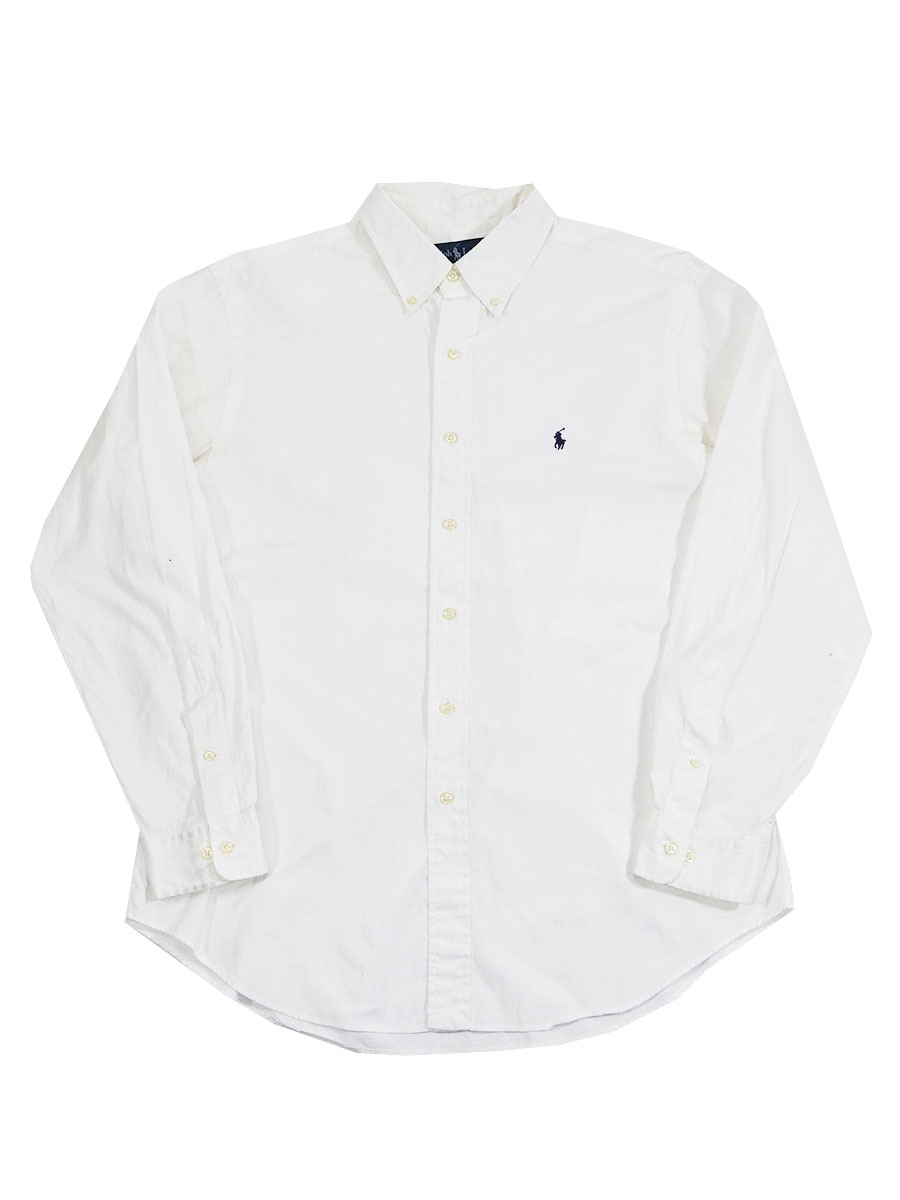 ラルフローレン ''CLASSIC FIT'' 100%コットン ボタンダウンシャツ ホワイト 表記(16 1/2)