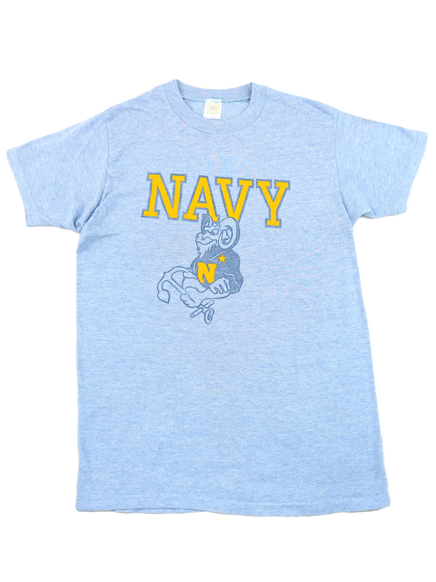 80's VELVA SHEEN ''NAVY'' 青霜降り Tシャツ 表記(M)