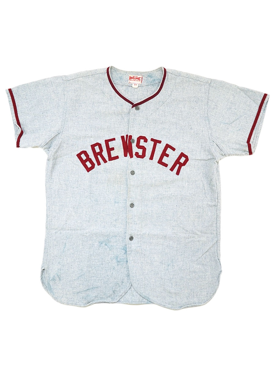 50's W・H BRINE ''BREWSTER'' #24 ベースボールシャツ ライトブルー 表記(44)