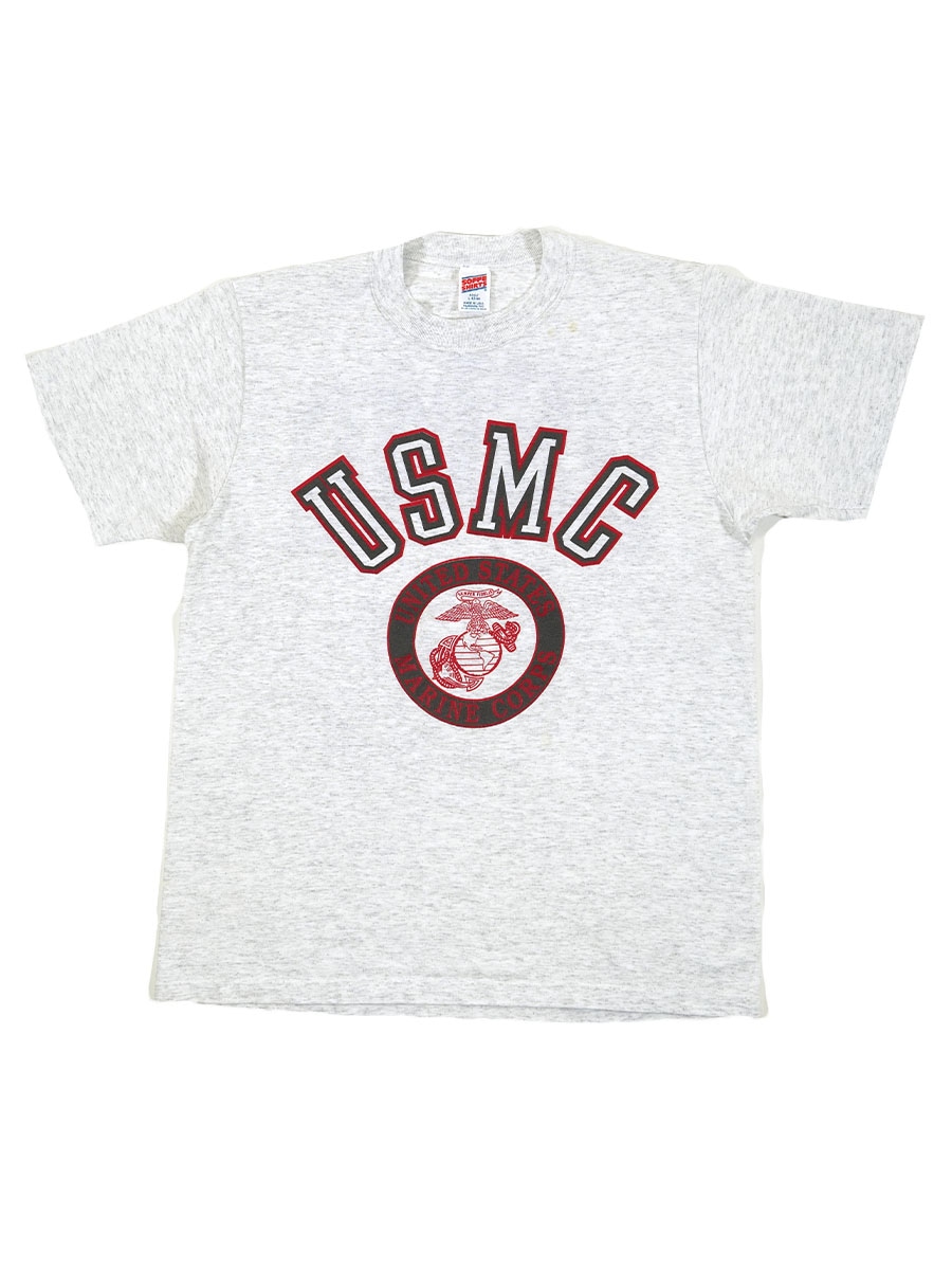 80's～ SOFFE ''USMC'' リフレクタープリントTシャツ グレー 表記(L) USA製