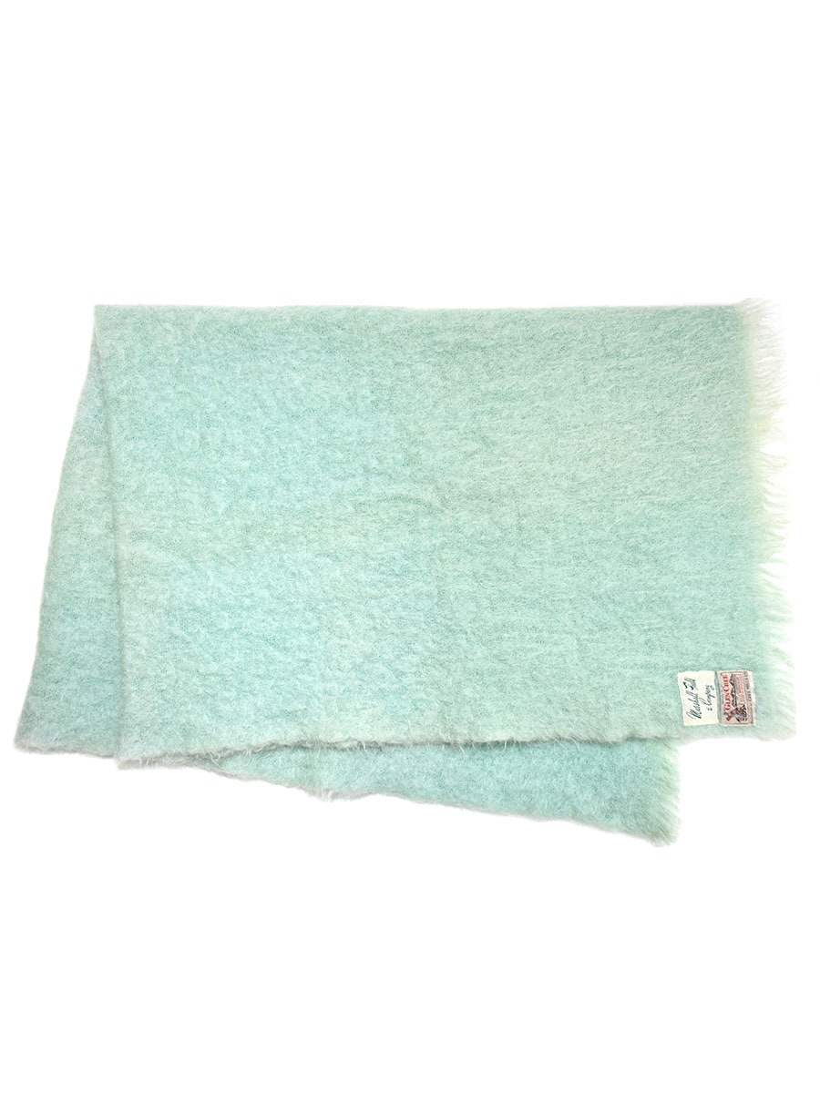 SCOTLAND製 GLEN CREE 100%モヘア ブランケット ミントグリーン