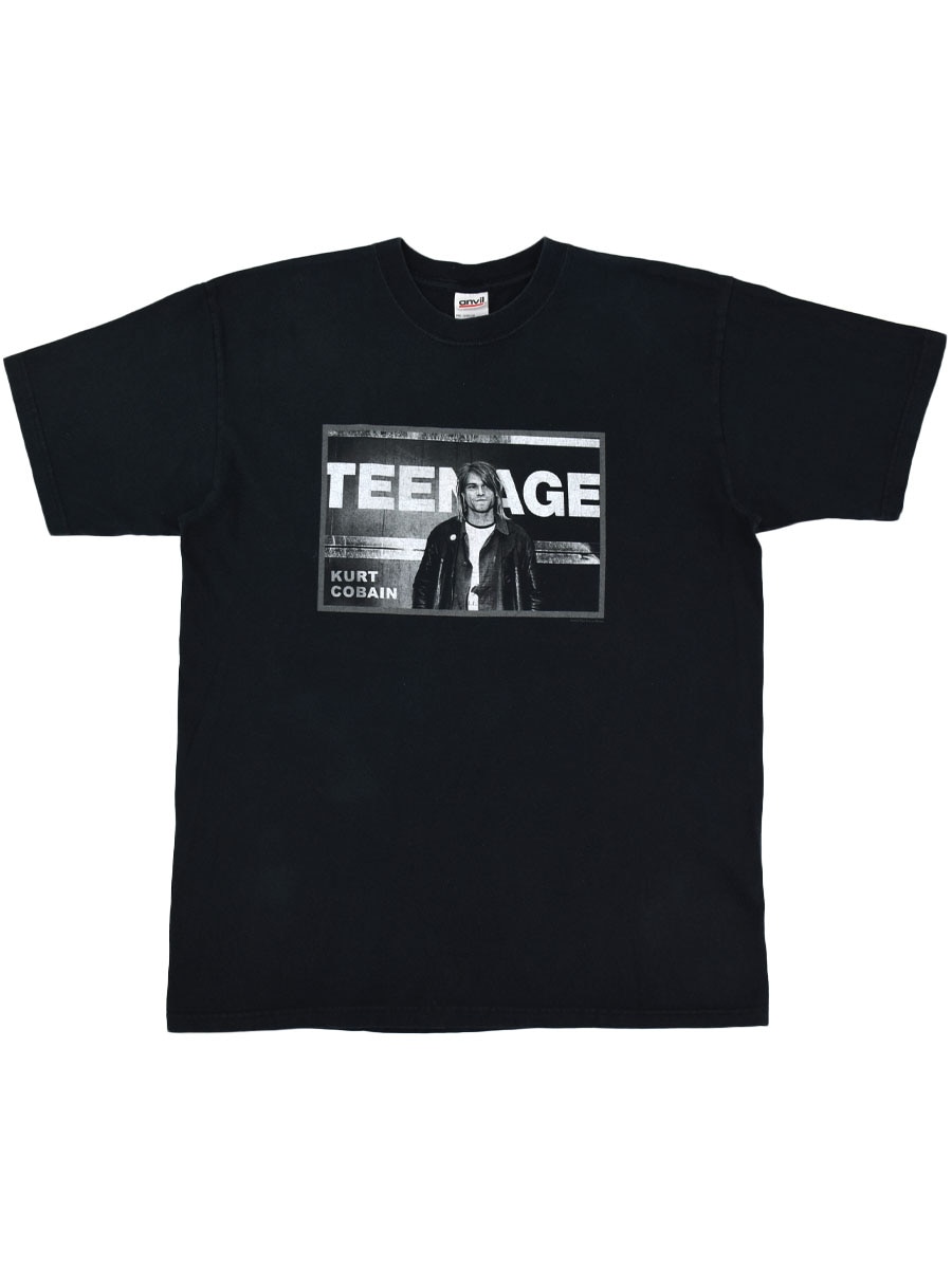 00's anvil KURT COBAIN ''TEENAGE'' プリントTシャツ ブラック