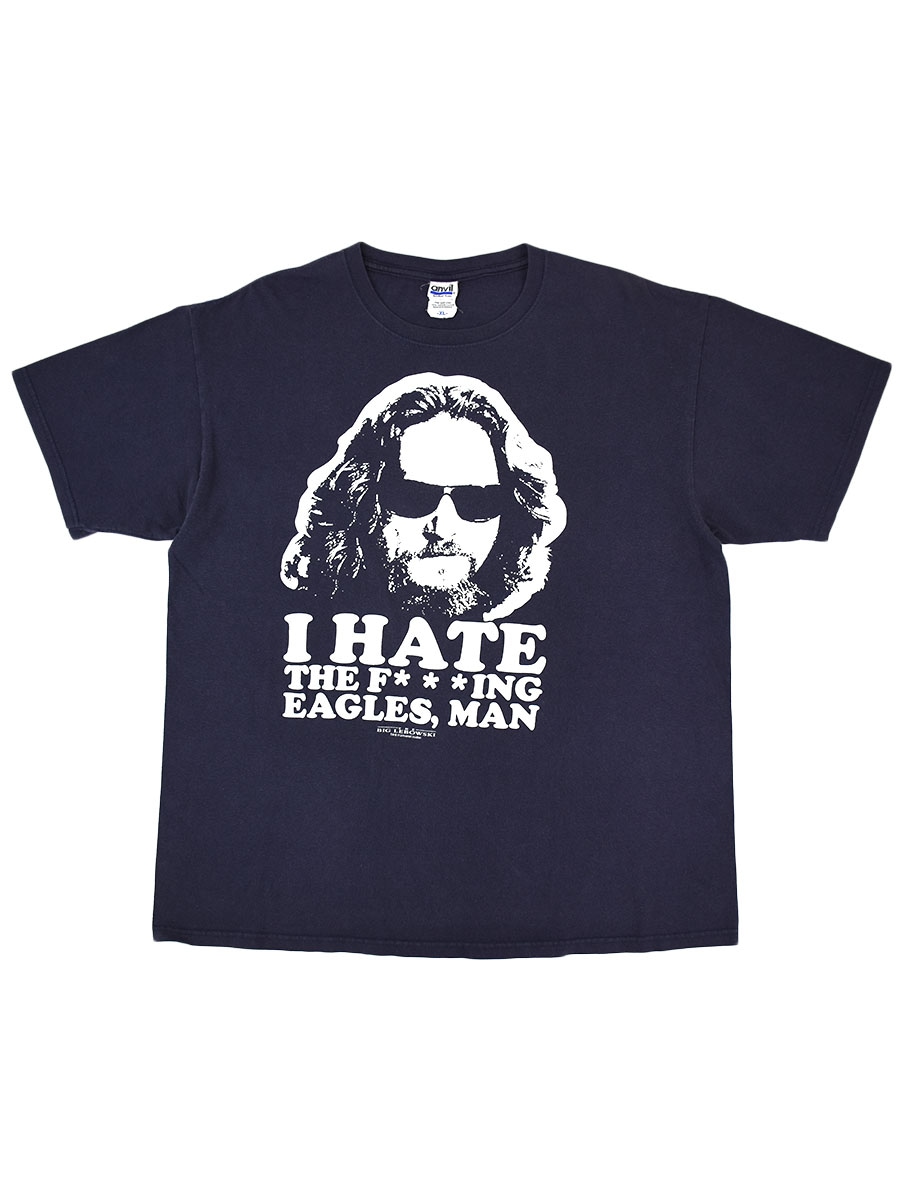 00's anvil The Big Lebowski ''I HATE THE F***ING EAGLS, MAN'' ムービーTシャツ ネイビー 表記(XL)