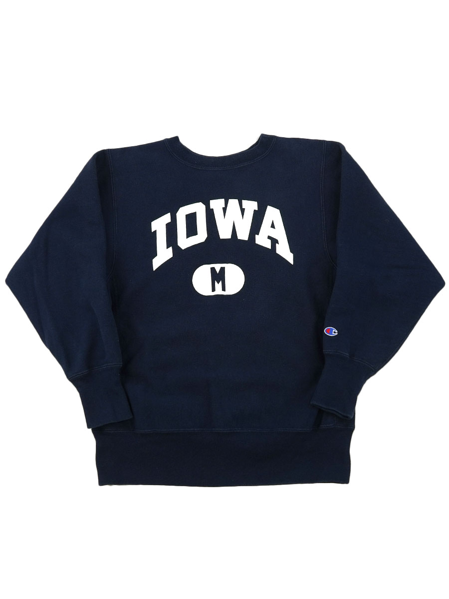 90's 刺繍タグ チャンピオンRW ''IOWA'' ネイビー 表記(M) USA製
