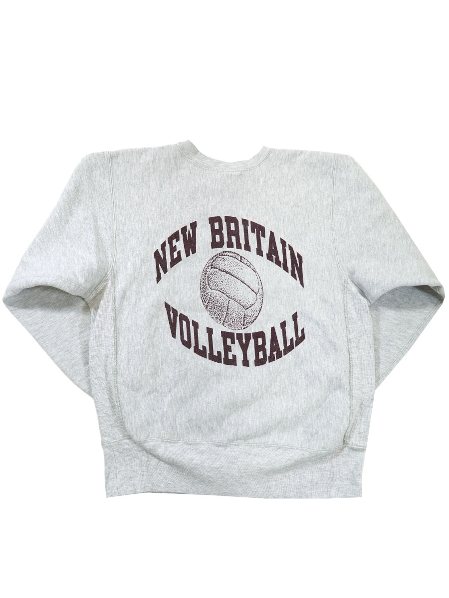 90's 刺繍タグ チャンピオンRW ''NEW BRITAIN VOLLEYBALL'' 3段バックプリント！表記(L) USA製