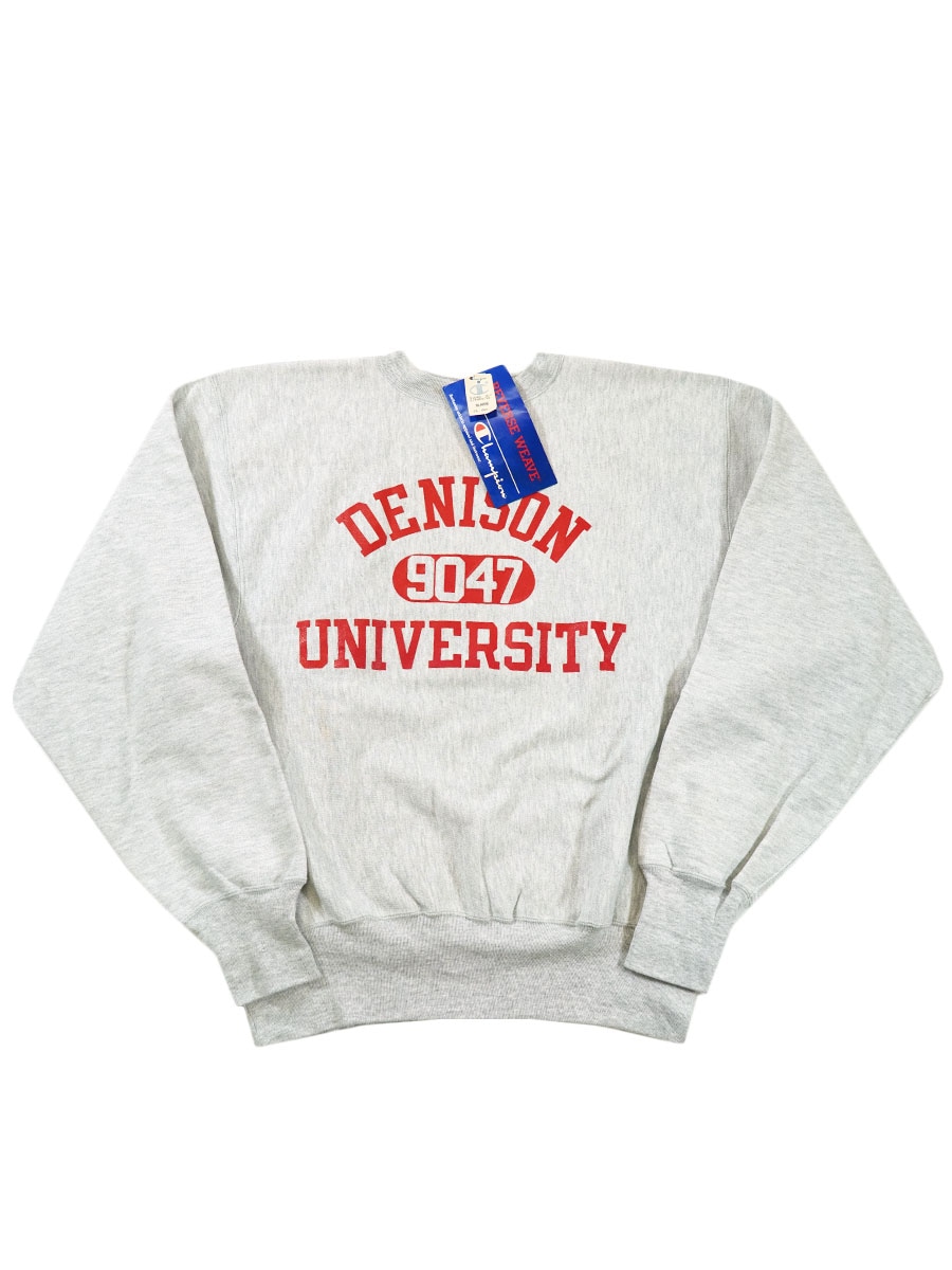 80's プリントタグ チャンピオンRW ''DENISON 9047UNIVERSITY'' 3段プリント 表記(XL) DEAD！