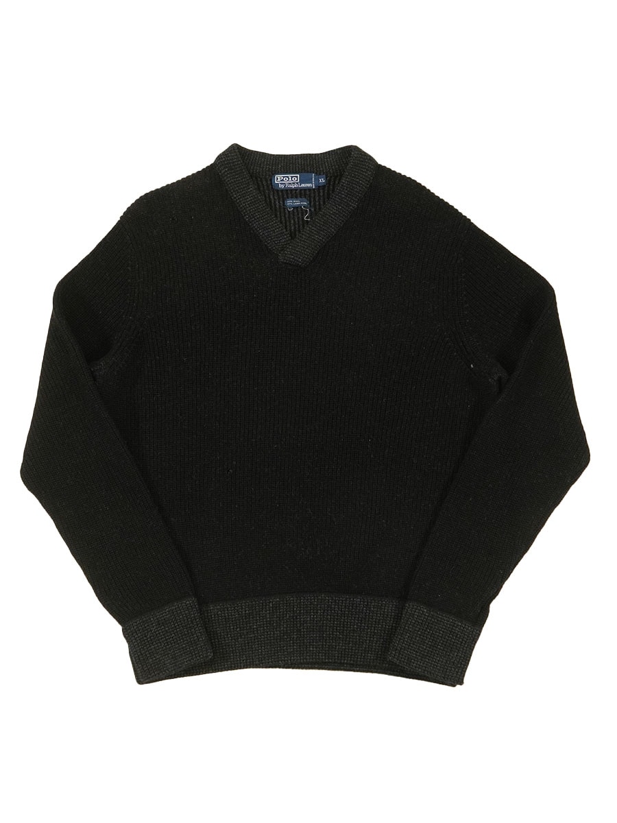 ラルフローレン ラムウール100 黒 ニット セーター M