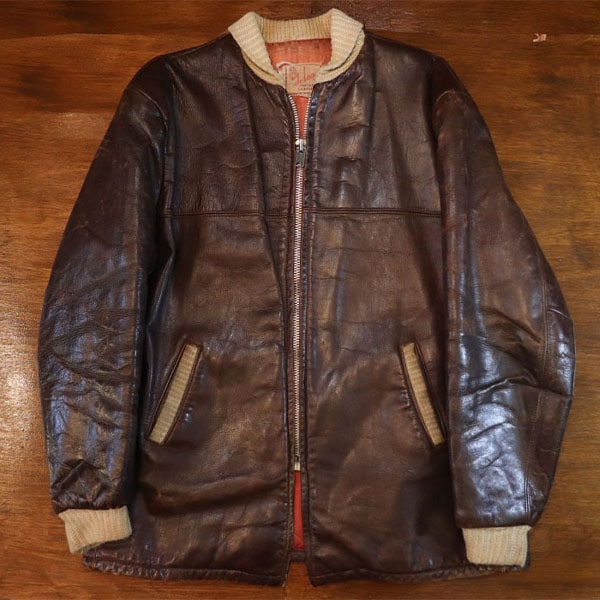 1950s LEATHER PHARAOH JACKET , DE LONG , Size 42