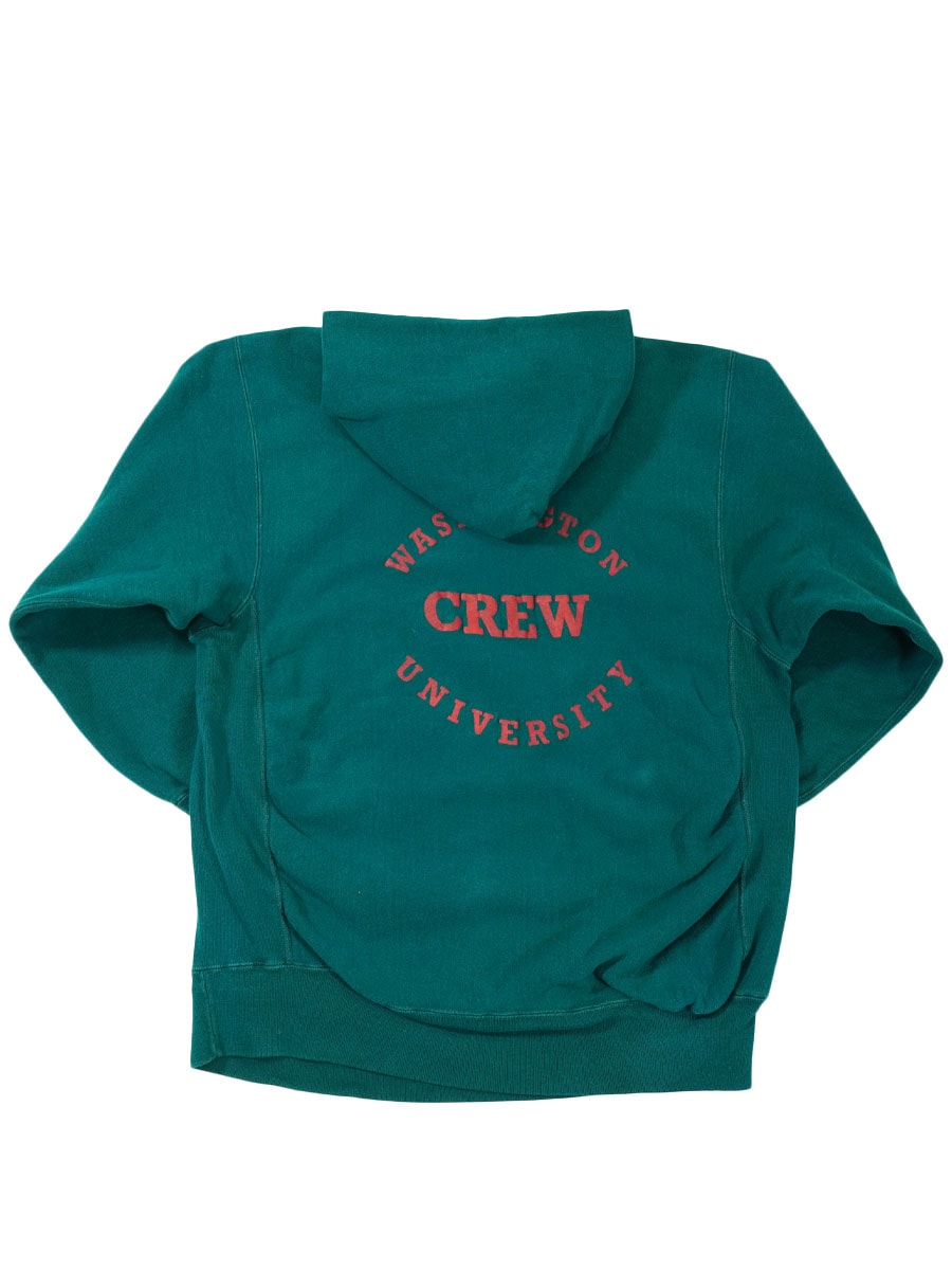 80's Champion×LAND'S END Wネーム ''WASHINGTON UNIVERSITY'' RWパーカ 両面プリント 表記(XL)