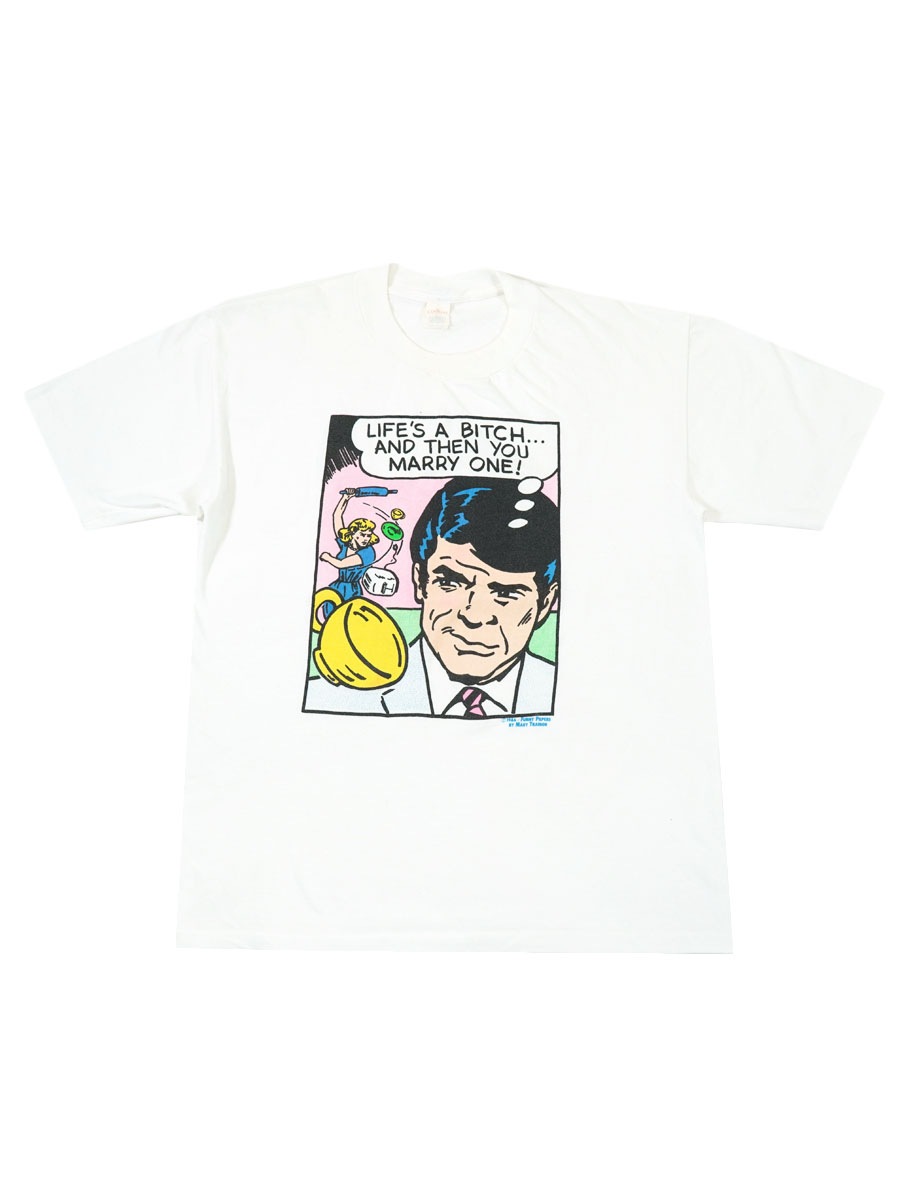 80's～ WISE リキテンスタイン風 ポップアートTシャツ 表記(L)
