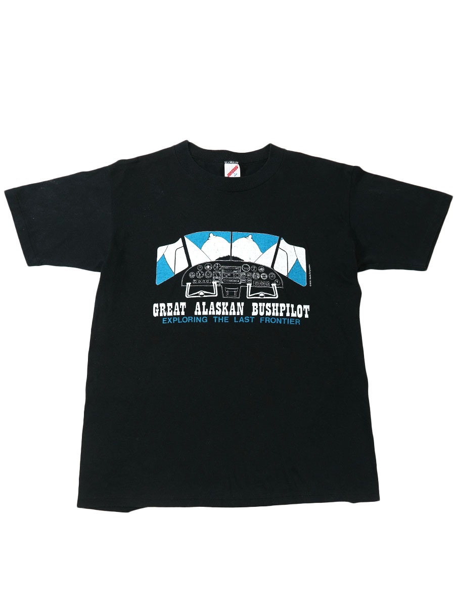 90's JERZEES ''GREAT ALASKAN BUSHPILOT'' プリントTシャツ 表記(L) USA製