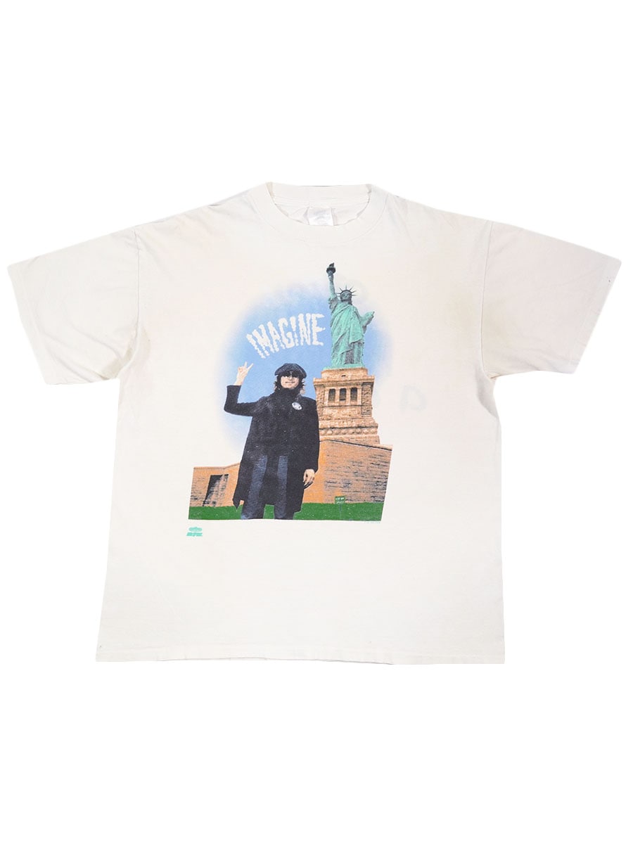 00sジョンレノン両面プリントTシャツ映画Tフェード雰囲気良好レディースM相当◎ d71bdd426de845e07f0ebbd9b1fdcb
