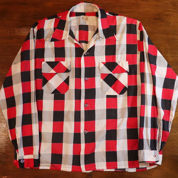 1940s L/S COTTON SHIRT , SPORTOP , Size L