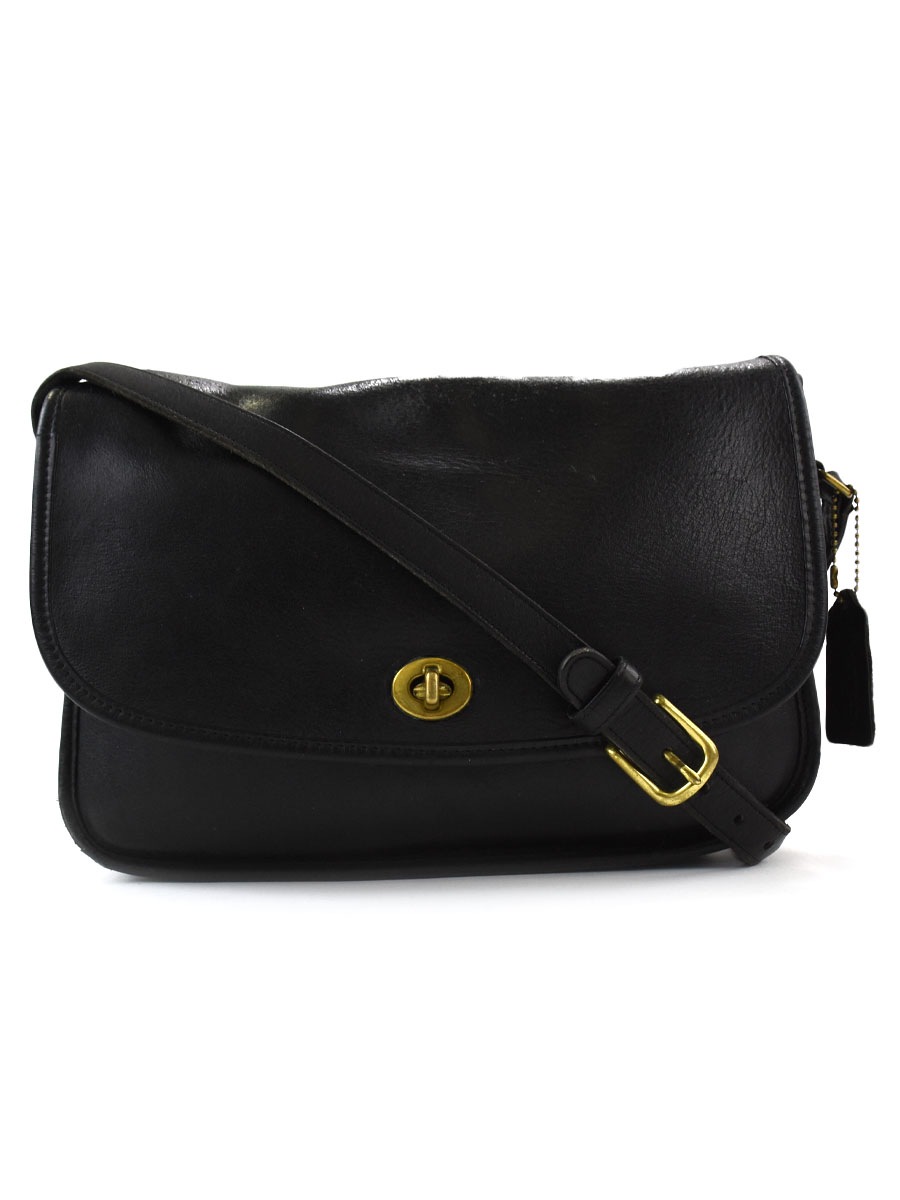 COACH レザー ショルダーバッグ ブラック USA製