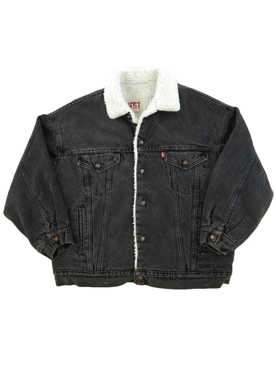 80's Levi's ブラックデニム ボアジャケット 表記(L) USA製 ASIS