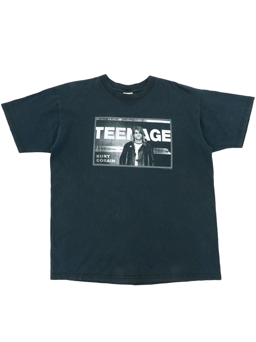 00's anvil KURT COBAIN ''TEENAGE'' プリントTシャツ ブラック 表記(L)