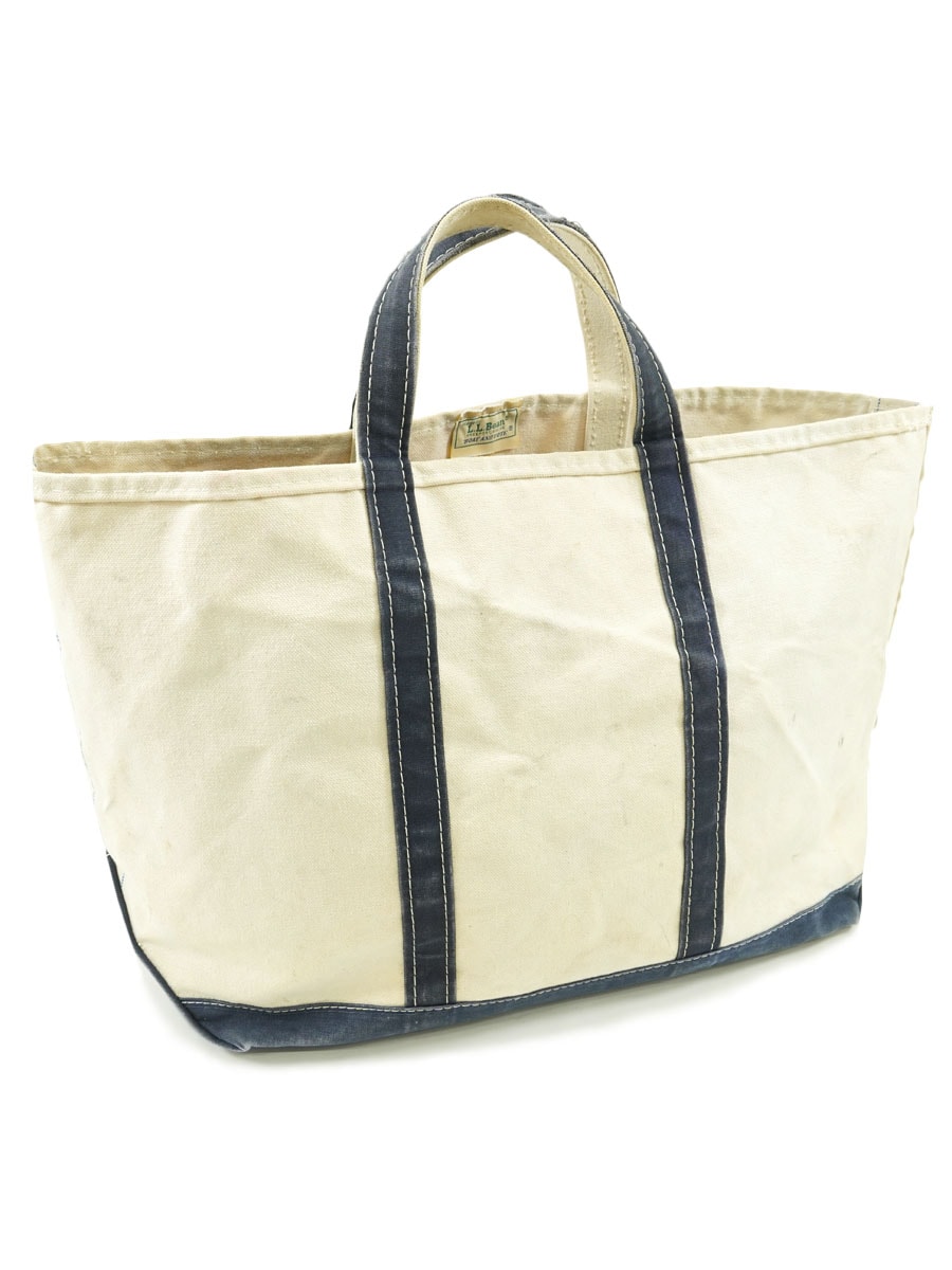 80's L.L.BEAN BOAT AND TOTE 生成り×ネイビー