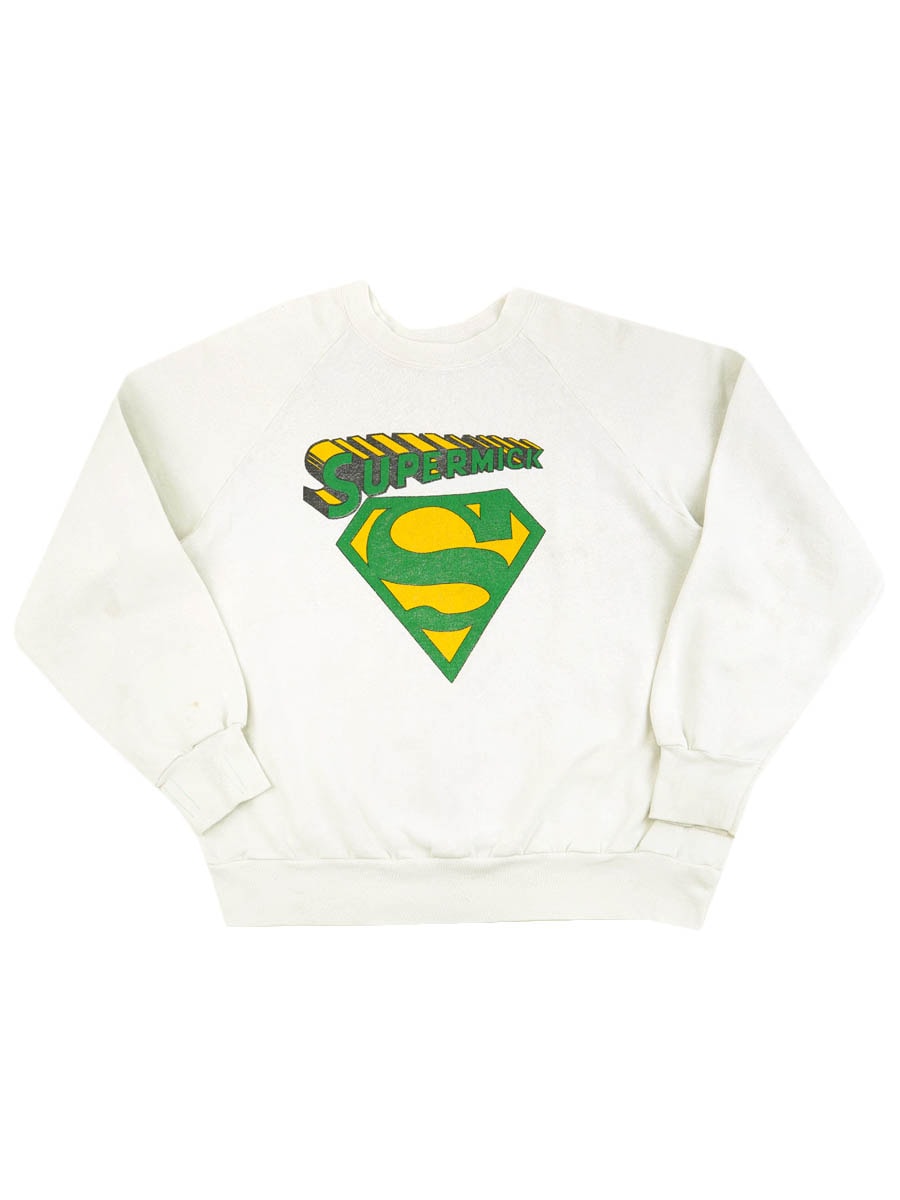 80's～ ''SUPERMICK'' ラグランスウェット 白 実寸(M位)