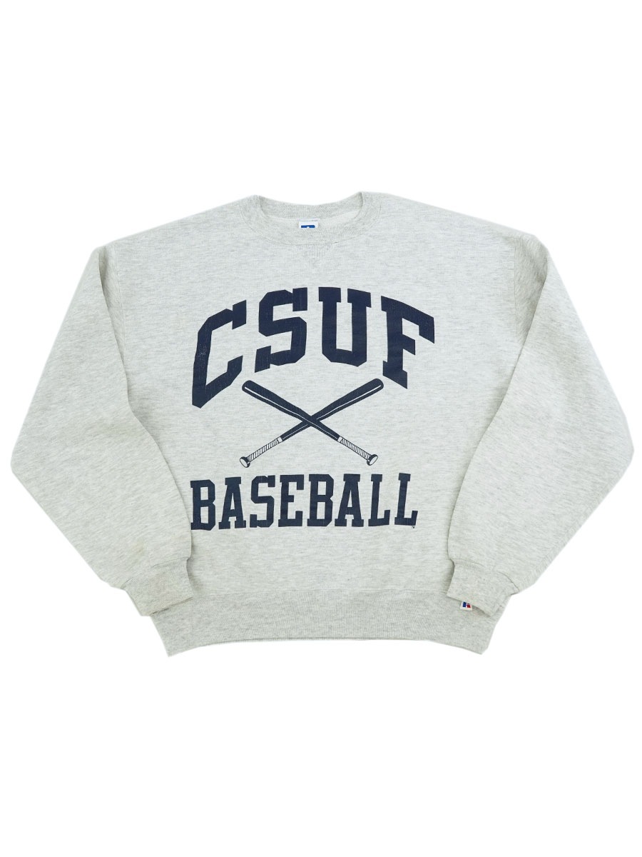 90's RUSSELL ATHLETIC 前V スウェット ''CSUF'' 3段プリント 表記(L) USA製