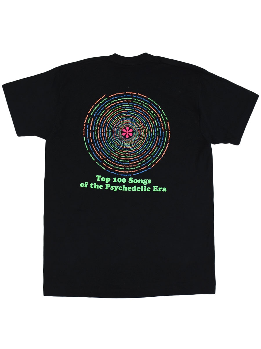 90's FRUIT OF THE LOOM ''Top 100 Songs of the Psychedelic Era'' 両面プリント ポケットTシャツ 表記(L) USA製 フラッシャー付きDEAD