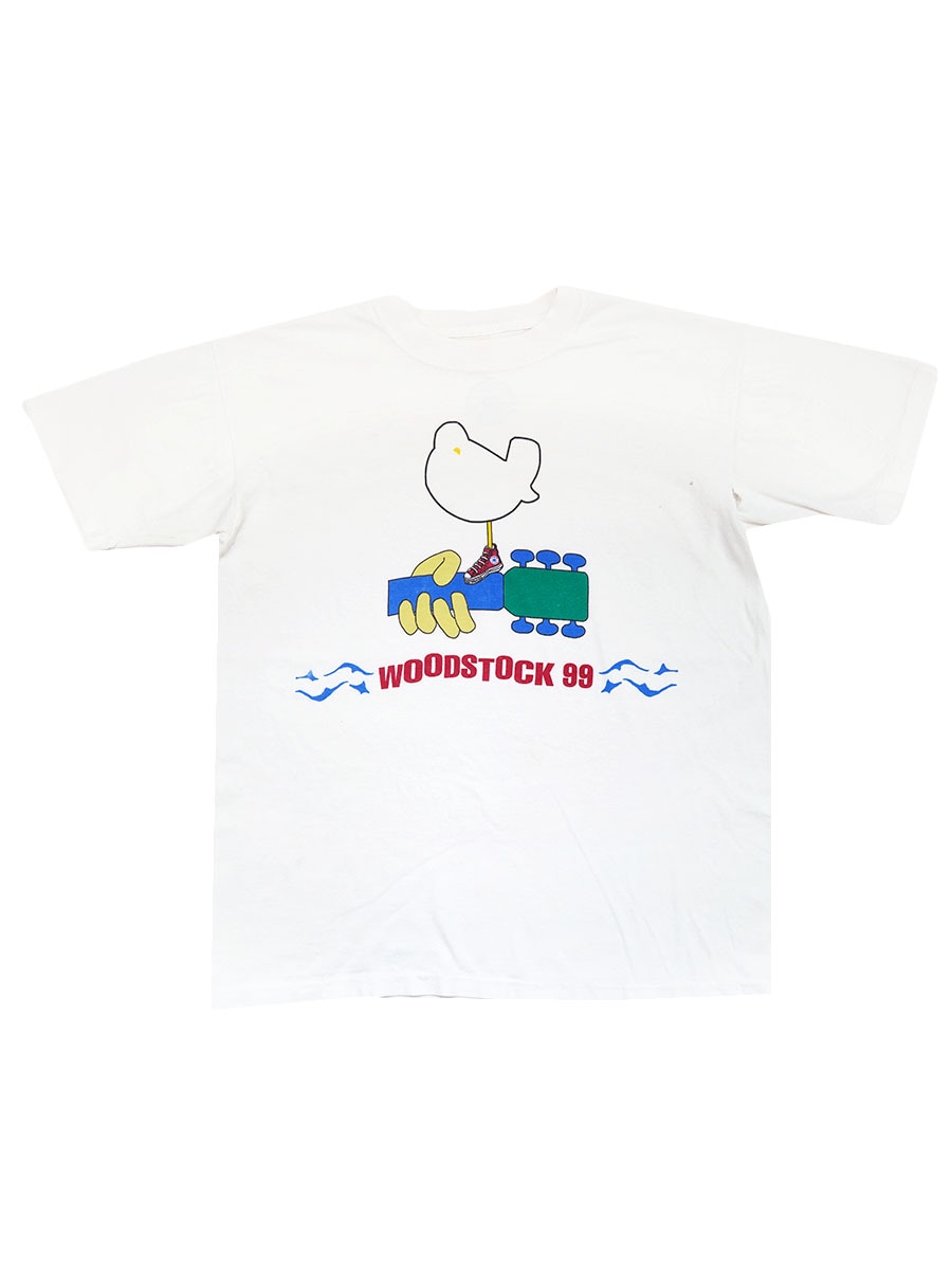 90's ''WOODSTOCK 99'' 両面プリントTシャツ ホワイト 実寸(XL位)