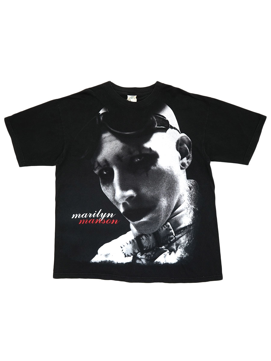 90's MARILYN MANSON 大判フォトプリントTシャツ ブラック 表記(XL) USA製