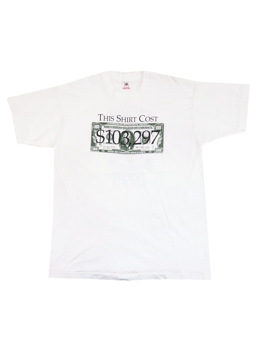 90's FRUITS OF THE LOOM ''THIS SHIRT COST $103,297'' 両面プリントTシャツ 表記(XL) USA製