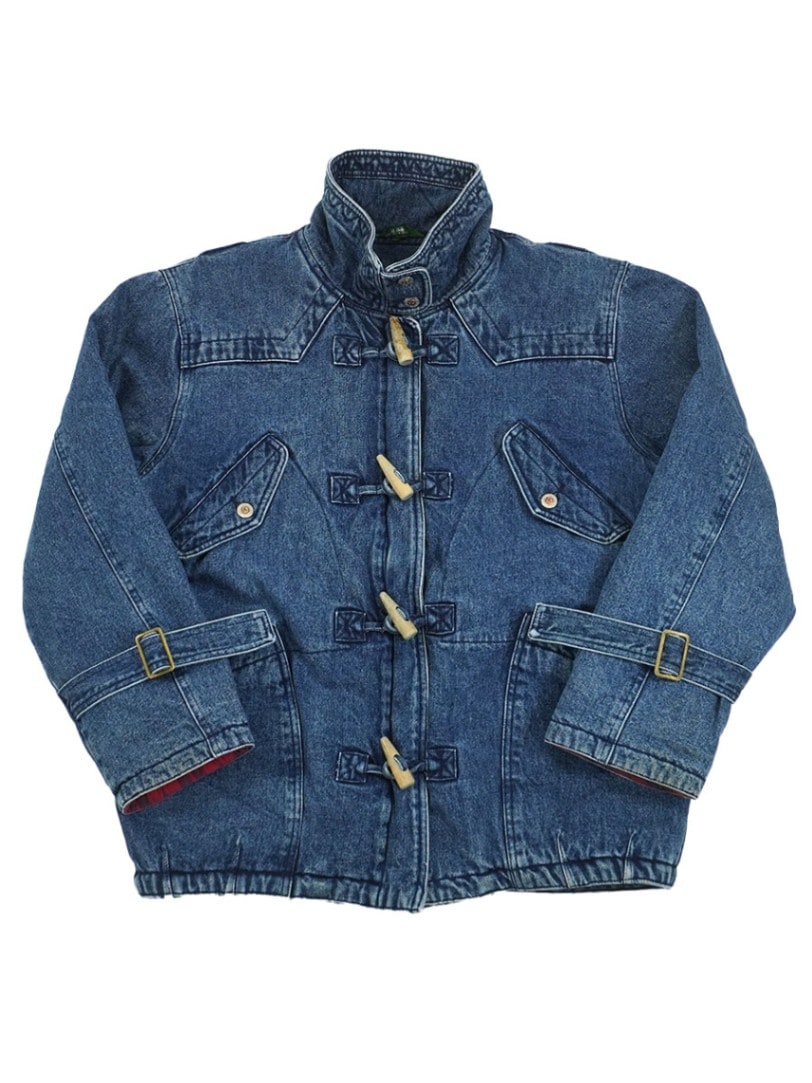 90's Hunt Club 裏フランネル デニム ハーフコート 表記(M) トグルボタン