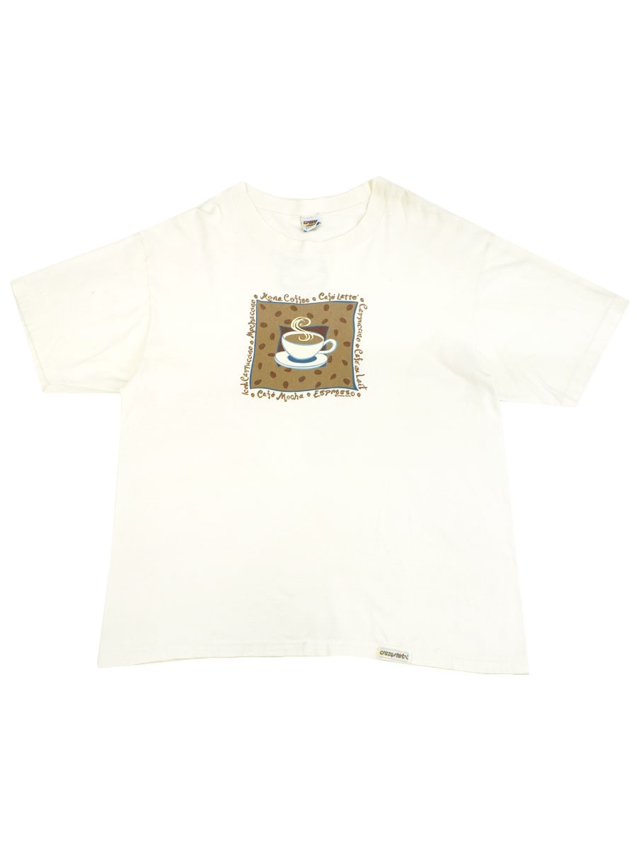 80's CRAZY SHIRT ''KONA COFFEE'' 両面プリントTシャツ 表記(L)