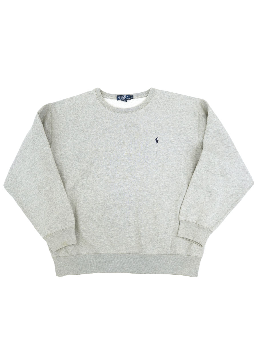 ラルフローレン ポニーマーク  ワンポイント スウェット 表記(XL) 杢グレー
