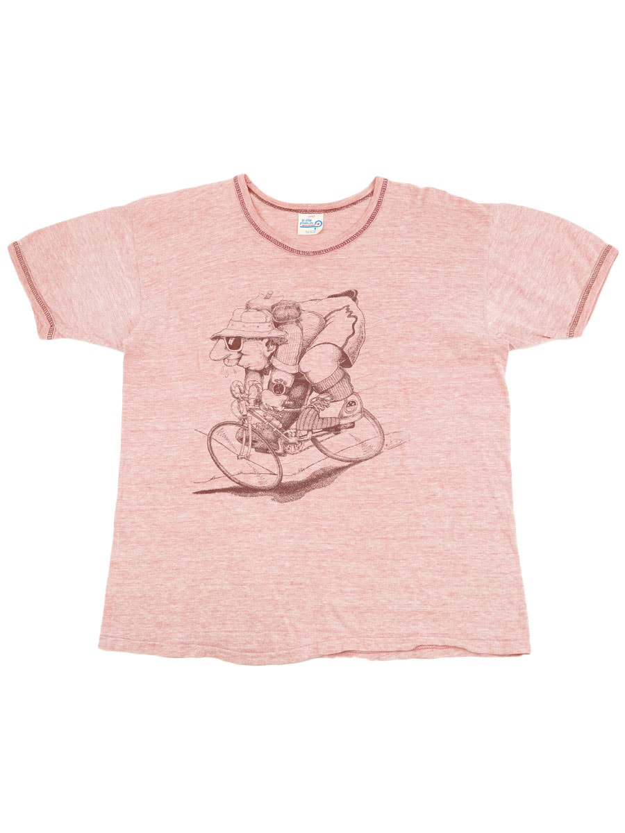 90's Profile Prints, inc. 赤霜降り プリントTシャツ 表記(L)