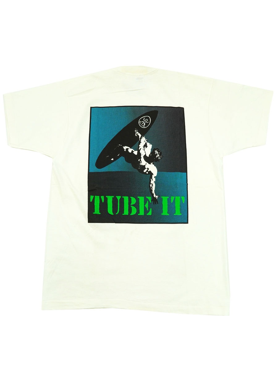 90's FRUIT OF THE LOOM ''TUBE IT'' バックプリントTシャツ 表記(XL) USA製 DEAD