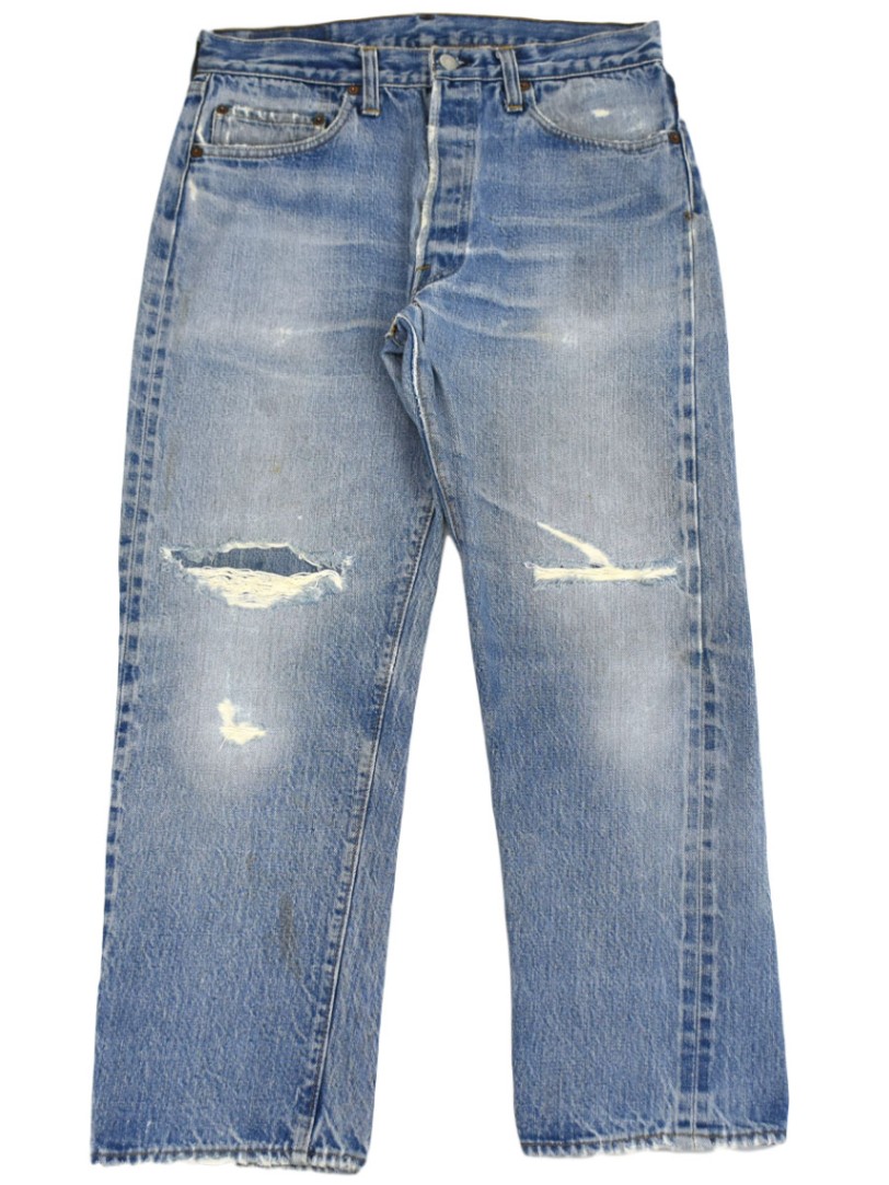 80's Levi's 501 66後期 デニムパンツ 味ありリペア 表記(34x29