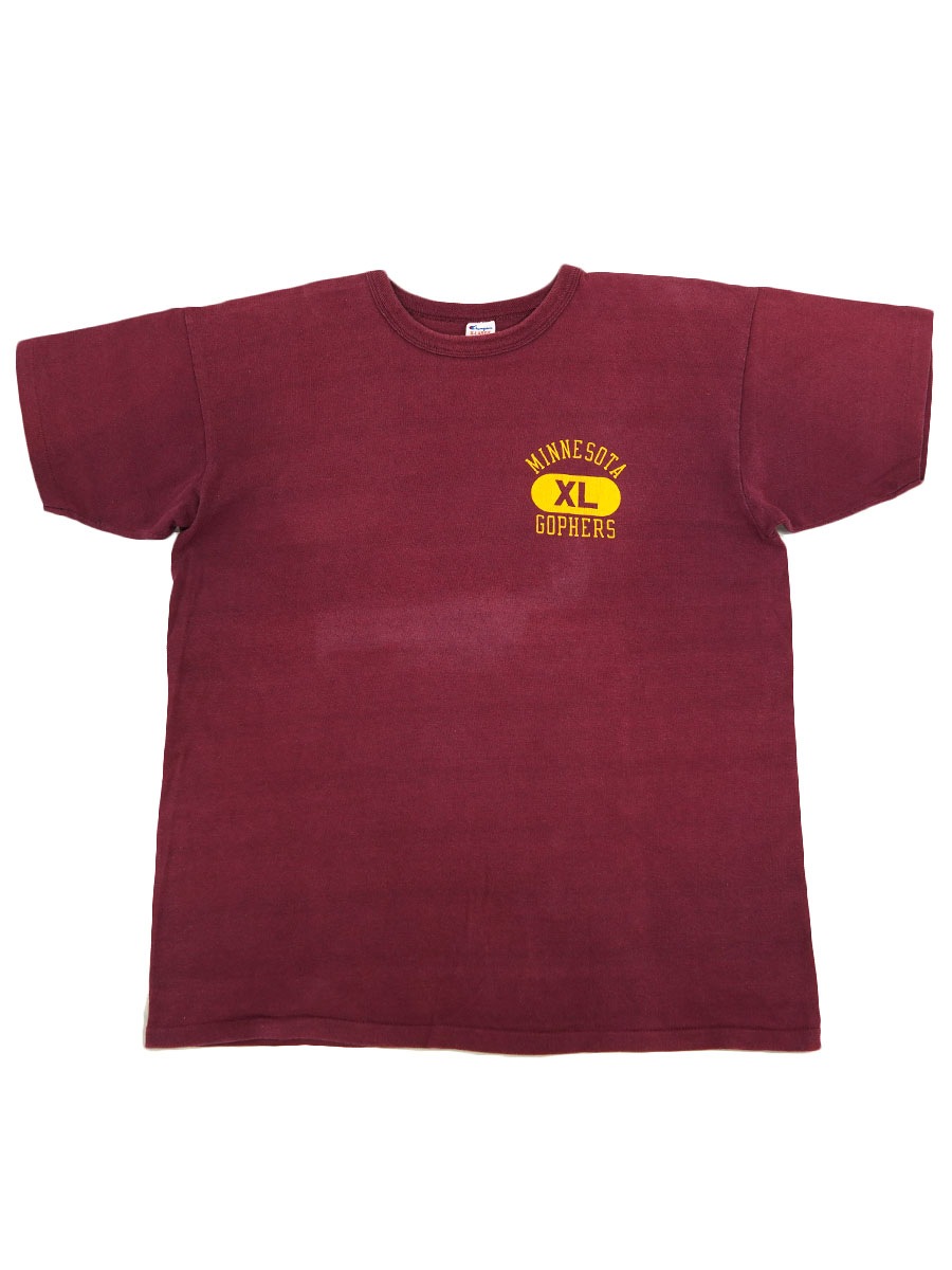 80's トリコタグ チャンピオン ''MINNESOTA GOPHERS'' 3段プリント 100%コットンTシャツ 表記(XL)