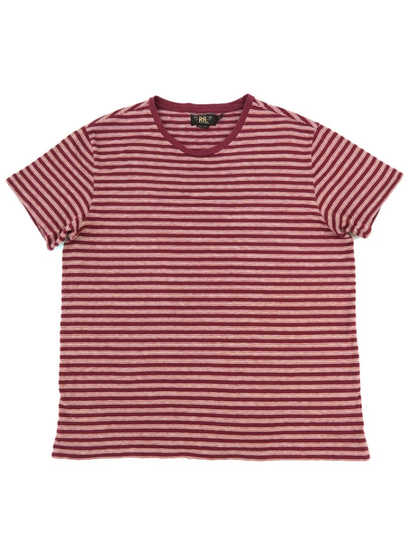 RRL レッド Tシャツ 100%コットン RRL 100%コットン ランダムボーダーTシャツ 表記(XL) | SOLD OUT