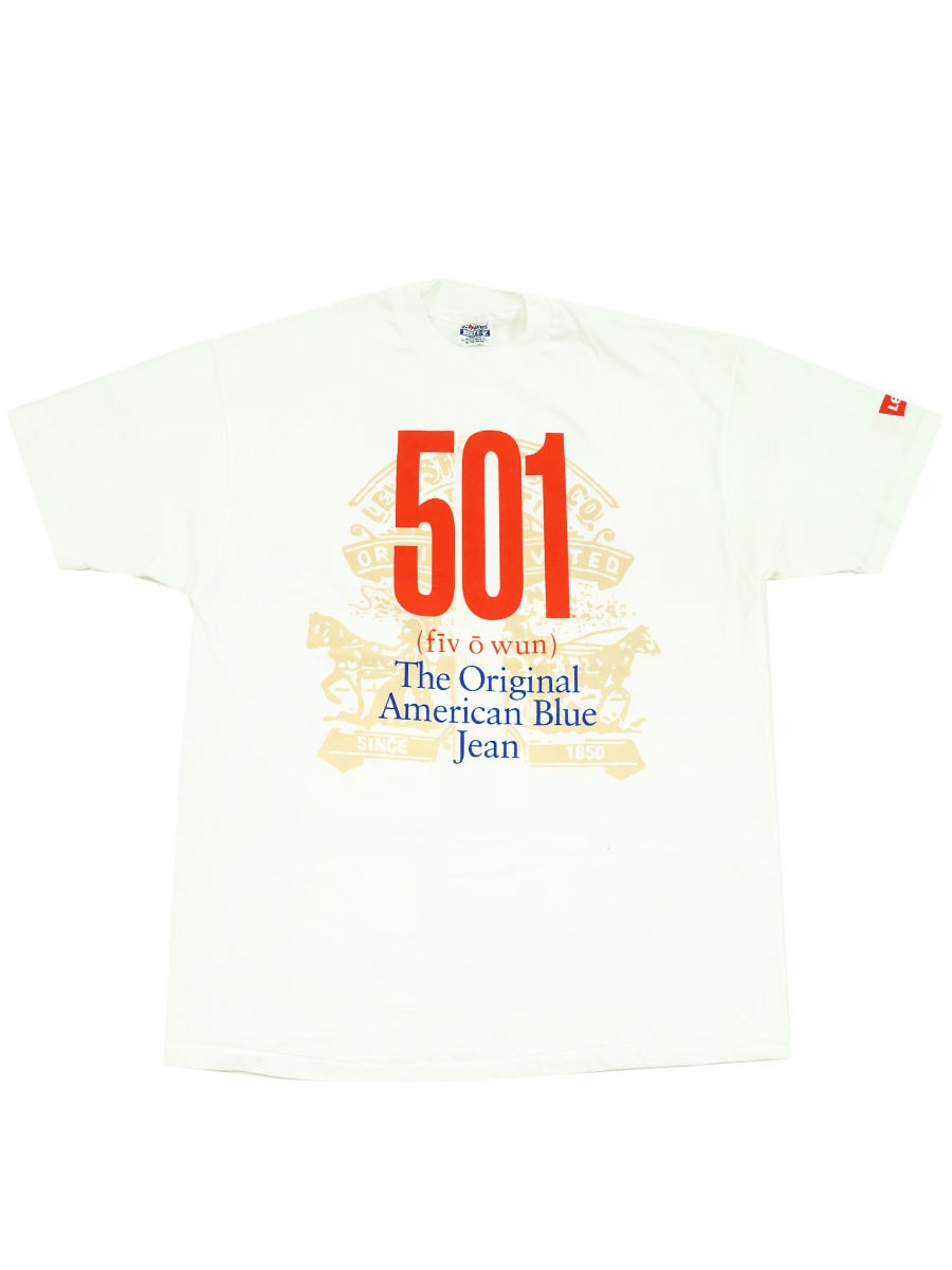 90's Hanes Levi's ''501 The Original American Blue Jean'' Tシャツ 表記(XL) USA製 DEAD