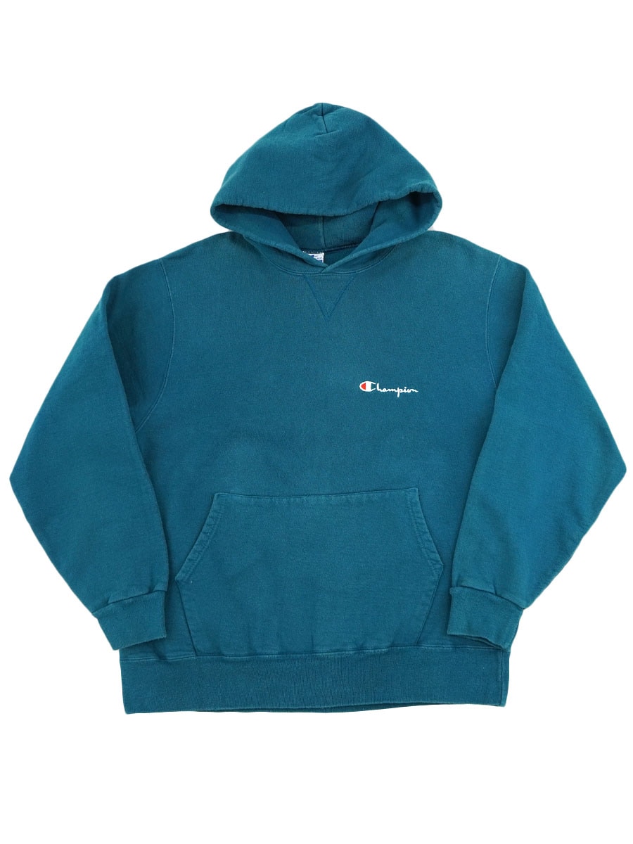 90's チャンピオン 前V スウェットパーカ ティール 表記(L) USA製