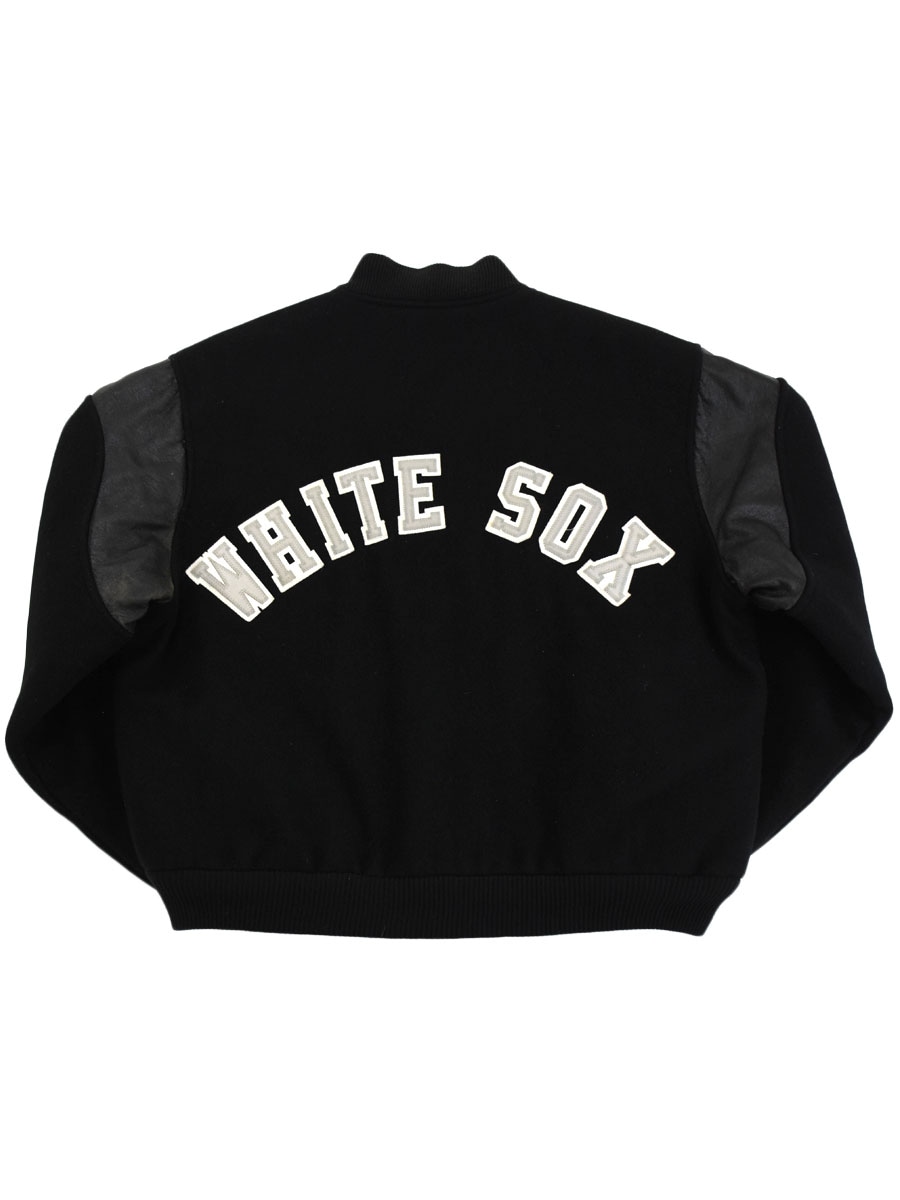 80's～ ''WHITE SOX'' 切り替え スタジャン ブラック 表記(L) USA製