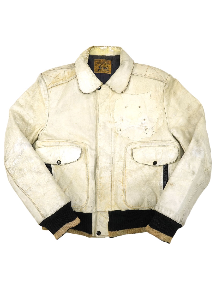 50's Grais G-1タイプ レザージャケット ホワイト 実寸(M位) | SOLD