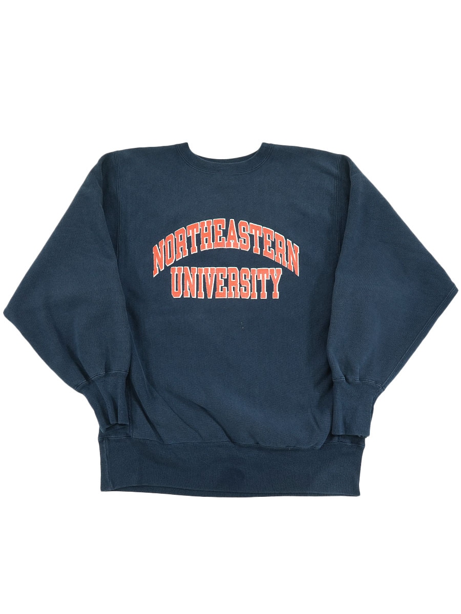 90's 刺繍タグ チャンピオンRW ''NORTHEASTERN UNIVERSITY'' ネイビー 表記(XL) USA製