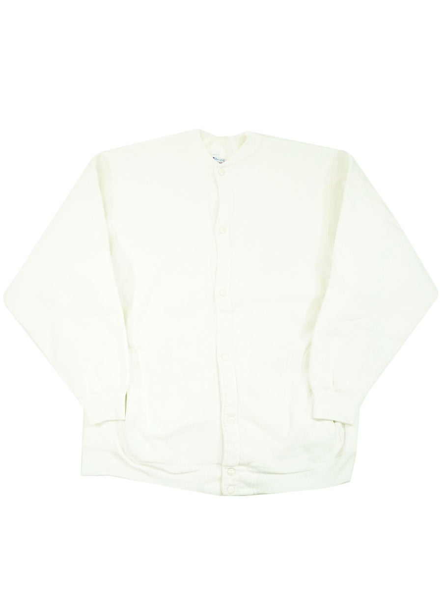 90's 刺繍タグ チャンピオンRW フルスナップカーディガン 無地白