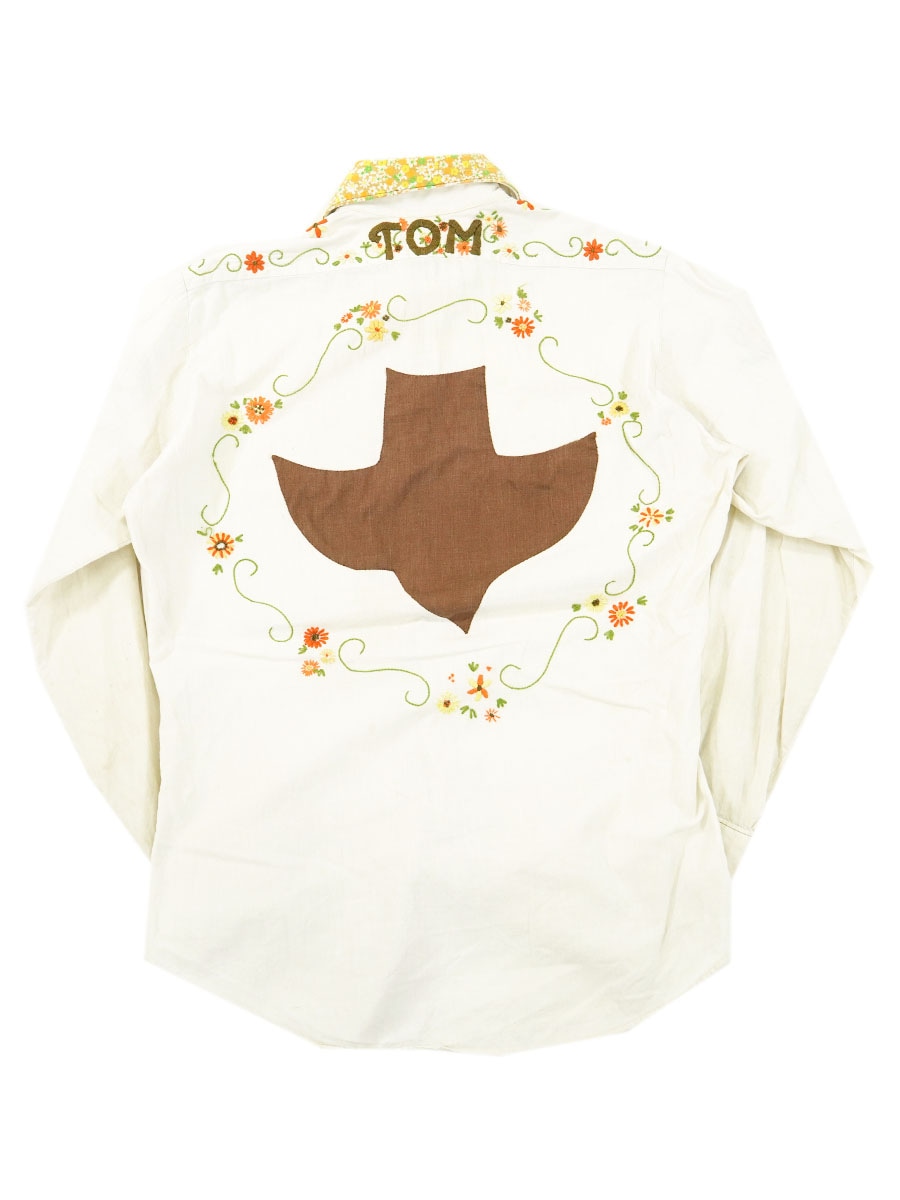 70's Levi's ''花刺繍'' 花柄切り替え ウエスタンシャツ 表記(M)