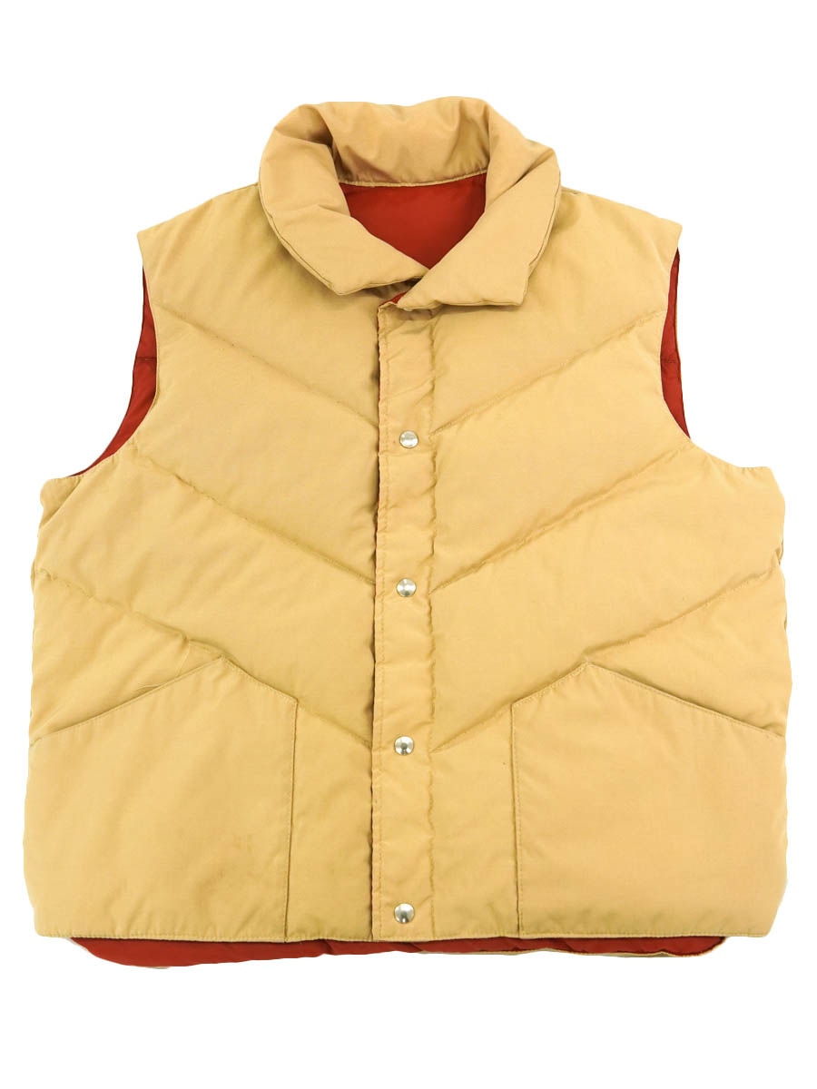70's～ リバーシブルダウンベスト ベージュ×レンガ 表記(XL) | すべて
